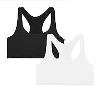 Kurve Girl’s Stretchy Crop Racerback Undershirt Training Sports Bra, Made in USA