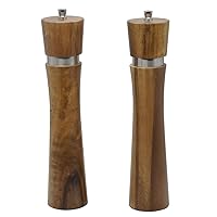 Set of 2 Acacia Wood Salt and Pepper Grinder 10 Inch Pepper Mill kit Manual Wooden Rotor with Adjustable Coarseness (Wood Salt and Pepper Grinders set) Set of 2 Acacia Wood Salt and Pepper Grinder 10 Inch Pepper Mill kit Manual Wooden Rotor with Adjustable Coarseness (Wood Salt and Pepper Grinders set)