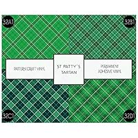 Plaid Tartan Permanent Vinyl St Patricks Day Pattern Vinyl 651 Adhesive Vinyl Bundle 3 Sheets 12 x 12