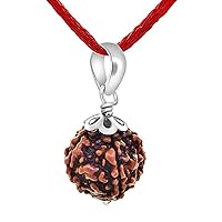 Choose Your Original Lab Certified Nepali Rudraksha 1 to 13 Mukhi Ganesha Gauri Shankar 925 Sterling Silver Pendant Astrology Jewellery for Women and Men