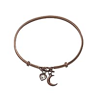 Alex and Ani AA736422SR,Moon Duo Tension Bangle,Shiny Rose Gold,Rose Gold, Bracelets
