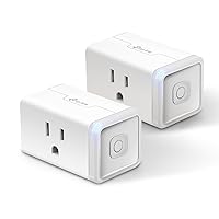 Plug Mini 15A, Apple HomeKit Supported, Smart Outlet Works with Siri, Alexa & Google Home, UL Certified, App Control, Scheduling, Timer, 2.4G WiFi Only, 2 Count (Pack of 1) (EP25P2), White