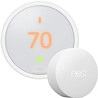 Nest Thermostat E - Programmable Smart Thermostat for Home T4000ES - 3rd Generation Nest Thermostat (Frosted White)- Compatible with Alexa