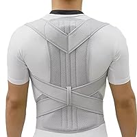 Adult Back Braces Back Suspenders Adjustable Invisible With Anti-hunchback Braces (Color : Gray, Size : Large)