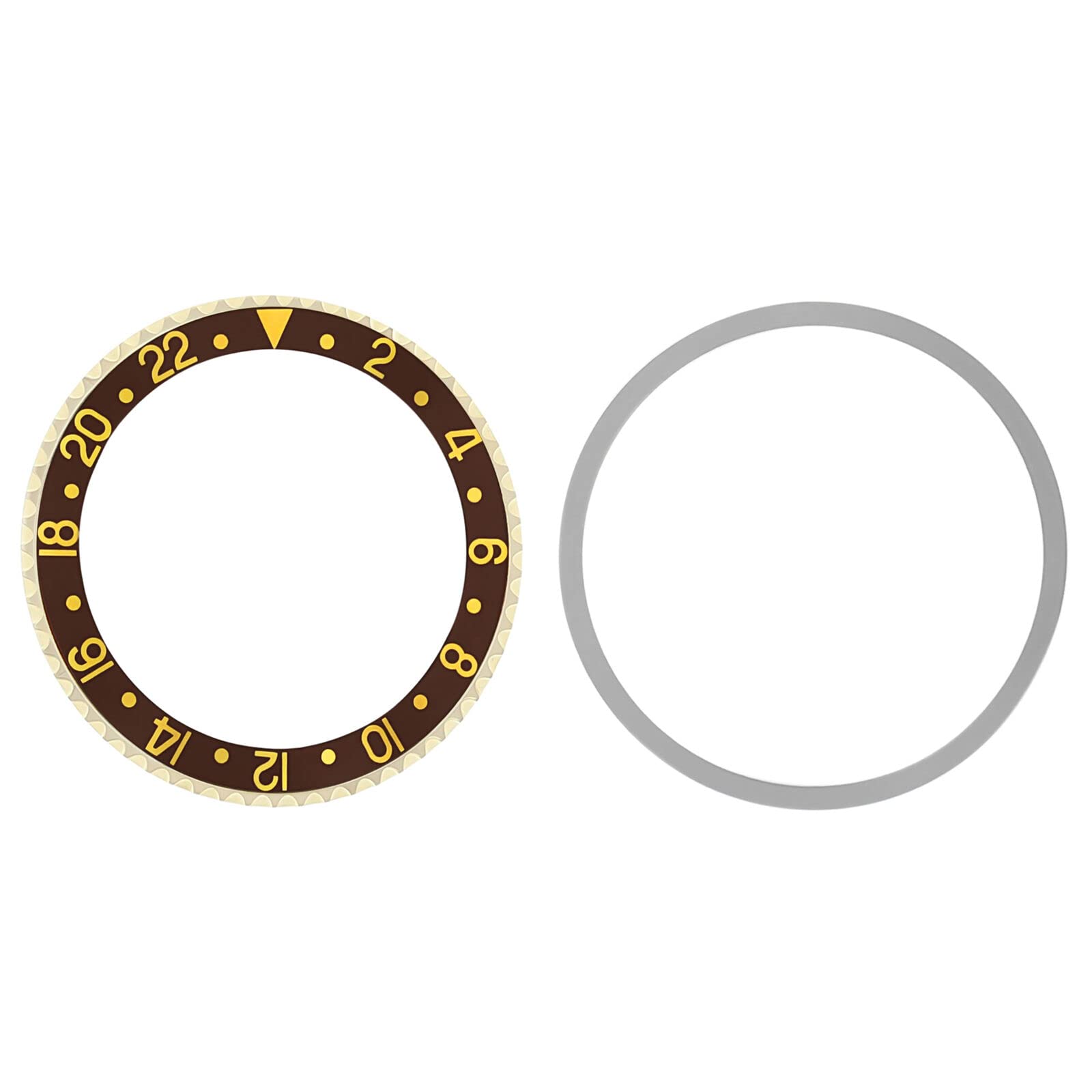 Ewatchparts BEZEL+INSERT COMPATIBLE WITH OLDER ROLEX GMT 18KY GOLD 1670, 1675, 16750, 16753, 16758 BROWN