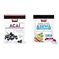 Force Factor Acai Soft Chews for Immune Support and Amazing Ashwa for Stress Relief, Memory, Focus, and Immune Support Health Supplement Bundle, 30 and 60 Soft Chews
