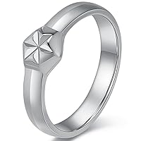 Jude Jewelers Stainless Steel Star Flower Pattern Wedding Promise Statement Anniversary Valentines Ring