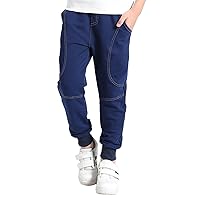 Kids Boys Joggers Athletic Pants Sweatpants with Pockets Casual Cargo Pants for Sports Outdoor School Uniform