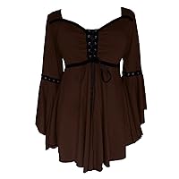 Dare to Wear Ophelia Corset Top: Victorian Gothic Medieval Women's Peasant Blouse for Everyday Halloween Cosplay Festivals