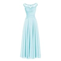 AnnaBride Mother ofThe Bride Dress Beaded Chiffon Formal Wedding Party Gown Prom Dresses Light Blue US 10