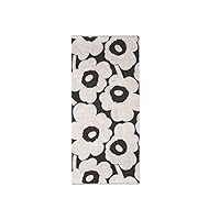 Unikko Terry Cotton Bath Towel (Charcoal) – Floral Patterned Bath Towels – 59 in x 28 in