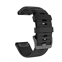 26 22 20MM Watchband Strap for Garmin Fenix 6X 6 6s Pro 5S Plus 935 3 HR Watch Quick Release Silicone Easyfit Wrist Band Strap (Color : Black, Size : 26mm Fenix 6X Pro)