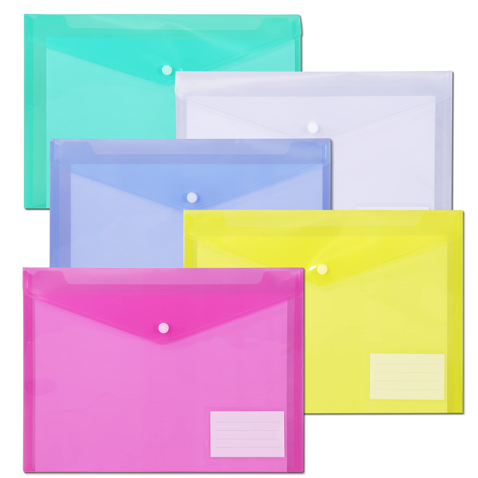 Mua File Folders,Plastic Envelope Folder With Snap Closure,Us Letter A4  Size Poly Envelopes With Label Pocket,Folders For Documents,Assorted  Color,10 Pack… Trên Amazon Mỹ Chính Hãng 2023 | Giaonhan247