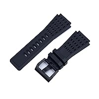 Quality Soft Dustproof 34mm*24mm Black Rubber Watchband For Bell Watch Strap Ross BR01 BR03 Bracelet Belt