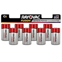 Rayovac C Batteries, Fusion Premium C Cell Batteries Alkaline, 8 Count