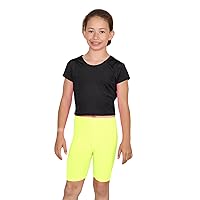 Kids Microfiber Cycling Shorts Girls Plain Dance Gym Sports Active Short Pants