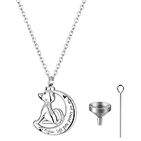 Jakob Miller Pet Cremation Jewelry for Ashes Urn Necklace for Ashes for Women Men Moon Memorial Pendant Ashes Holder Keepsakes Jewelry for Ashes for Dog, You Left Paw Prints On My (JM-M26-004)