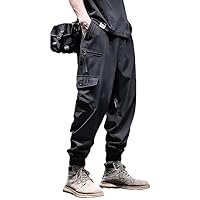 Men's Sports Loose Ice Silk Cargo Pants - American Style Nine Point Pants with Multiple Pockets