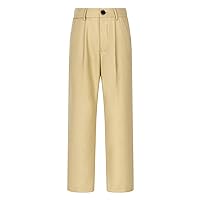 CHICTRY Boys School Uniform Pants Kids Formal Long Pants Solid Color Suit Pants Chino Pants