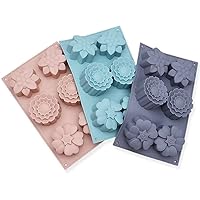 (3 pcs) Three-dimensional pattern 6 even silicone cake cup baking tray baking tool cake mold