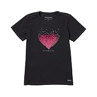 Life is Good Women's Short Sleeve Crusher Crewneck Scattered Hearts Graphic T-Shirt
