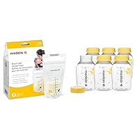 Medela Breastmilk Storage Bags, Ready to Use Breast Milk Storing Bags & Breast Milk Collection and Storage Bottles, 6 Pack, 5 Ounce Breastmilk Container, Compatible