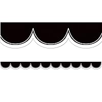 Teacher Created Resources Black with White Scalloped Die-Cut Border Trim