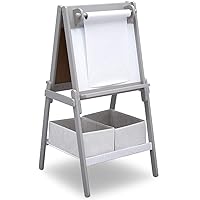 MySize Kids Double-Sided Storage Easel -Ideal for Arts & Crafts, Drawing, Homeschooling and More - Greenguard Gold Certified, Grey