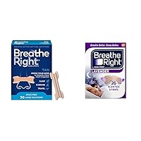Breathe Right Original Nose Strips to Reduce Snoring and Relieve Nose Congestion & Nasal Strips Lavender Scent Extra Strength Tan Nasal Strips