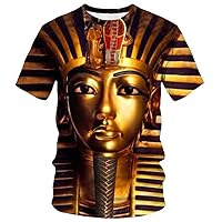 Summer Men's Large Face Egyptian God Pharaohs 3D Printed T-Shirt Size S-4XL