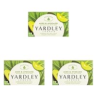 Yardley London Nourishing Bath Soap Bar Aloe & Avocado, Conditions Skin with Creamy Avocado & Olive Extracts, 4.0 oz Bath Bar, 1 Soap Bar (Pack of 3)