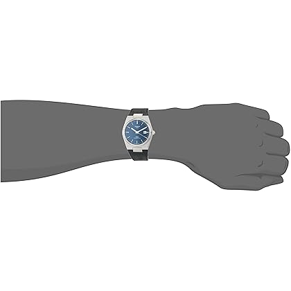 Tissot Mens PRX Powermatic 80 316L Stainless Steel case Automatic Watch, Blue, Leather, 12 (T1374071604100)
