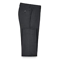 Paul Fredrick Men's Wool Gabardine Flat Front Pants, Size 35 Charcoal