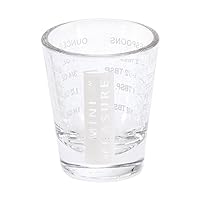Mini Measure Heavy Glass, 20-Incremental Measurements Multi-Purpose Liquid and Dry Measuring Shot Glass, White