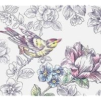 2 Set of 4 Individual Pastel Bird Flowers Paper Luncheon Napkins, Luncheon Napkins Decoupage, Art and Craft Projects - Eb5