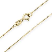 1mm 14k gold plated on sterling silver 925 Italian BOX briolette square venetian cube link chain necklace bracelet anklet lobster clasp
