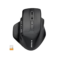 E-YOOSO Large Wireless Mouse, X-31 Large Mouse for Big Hands, 5-Level 4800 DPI, 6 Button Big Ergo Computer Mouse, 18 Months Battery Life Cordless Mouse for Laptop, Mac, Chromebook, PC, Windows(Black)