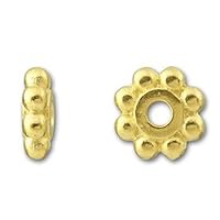 300pcs Adabele Tarnish Resistant Thin Gold Daisy Flower 4.5mm Loose Rondelle Spacer Beads Flat Bead Caps (1.2mm Hole) for Jewelry Making BF110-2