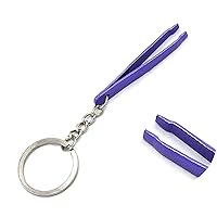 Purple Color Coated Eyebrow Tweezers Key Chain Stainless Steel Keychain