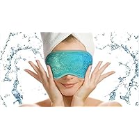 Best Eye Mask - Hot - Cold Gel Beads - Anti-Aging - Perfect for Relieving Migraines, Stress Related Tension, Sinus Pain, Meditation, Reduce Puffy Eyes, Dark Circles - Therapeutic Relief