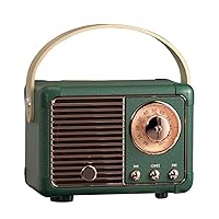 Retro BT Speaker Vintage FM Radio Old Fashioned Classic Strong Bass Enhancement (Color : E, Size : Fits All)