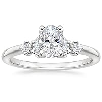 JEWELERYIUM 1 CT Oval Cut Colorless Moissanite Engagement Ring, Wedding/Bridal Ring Set, Halo Style, Solid Sterling Silver Antique Anniversary Bridal Jewelry, for Her