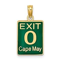 Charms Collection 14K EXIT 0 / CAPE MAY with Green Enamel Charm K7059