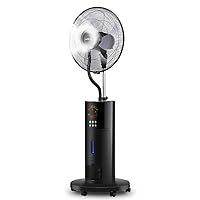 Fans,Air Cooler Air Conditioning Fan Household Vertical Stand Floor Misting Spray Cooling Humidifier Intelligent Atomization Quite Large Led Fan Oscillating Remote Control 9 Hour Timing