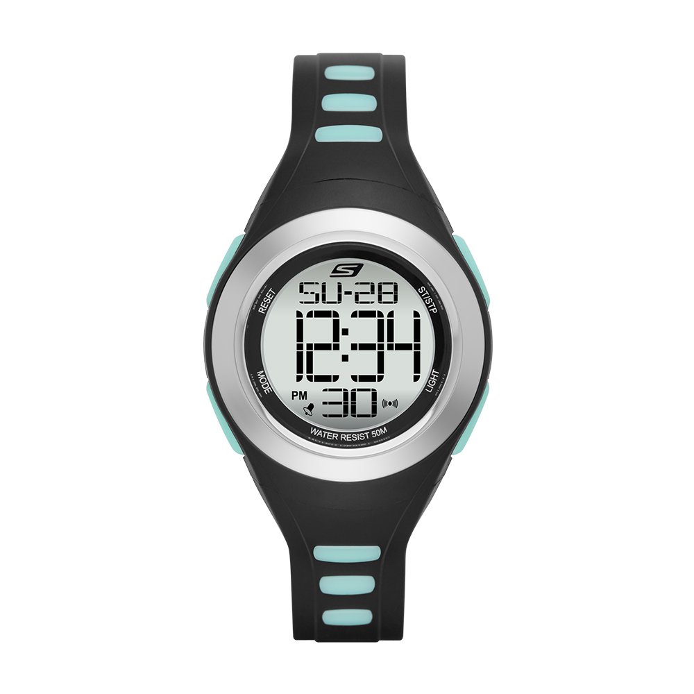 Skechers Women's Tennyson Quartz Metal and Silicone Sports Digital Watch