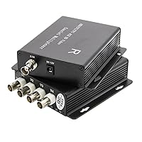 4 Channel HD Video Over Coaxial Cable Converters, Video to RG59 Coaxial Multiplexer up to 100m for 2MP AHD/CVI/TVI/Analog Cameras. One Pair