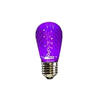 Vickerman S14 LED Purple Faceted Replacement Bulb E26 Nickel Base, 10 Diodes, 120V Dimmable, 10 Bulbs per Pack