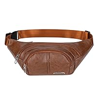 Large Capacity PU Leather Soft Side Waist Large Capacity Multi-layer Leisure Fanny Pack (Color : D, Size : As shown)