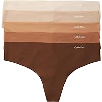 Calvin Klein Women's Invisibles Seamless Thong Panties, 5 Pack