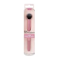 Real Techniques Professional Powder Setting Makeup Brush, Helps Lock in Foundation and Concealer, Pink, (Pack of 4)